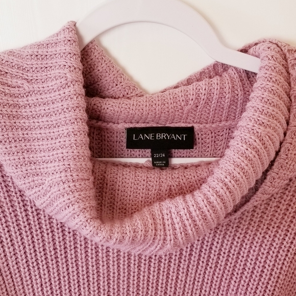 LANE BRYANT mauve cowl neck croped Sleeve sweater - Picture 2 of 2